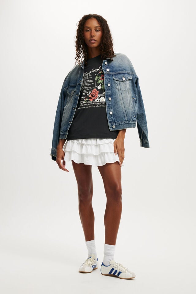 Cotton On The Boxy Graphic Tee Heartbreak Fades/washed Black