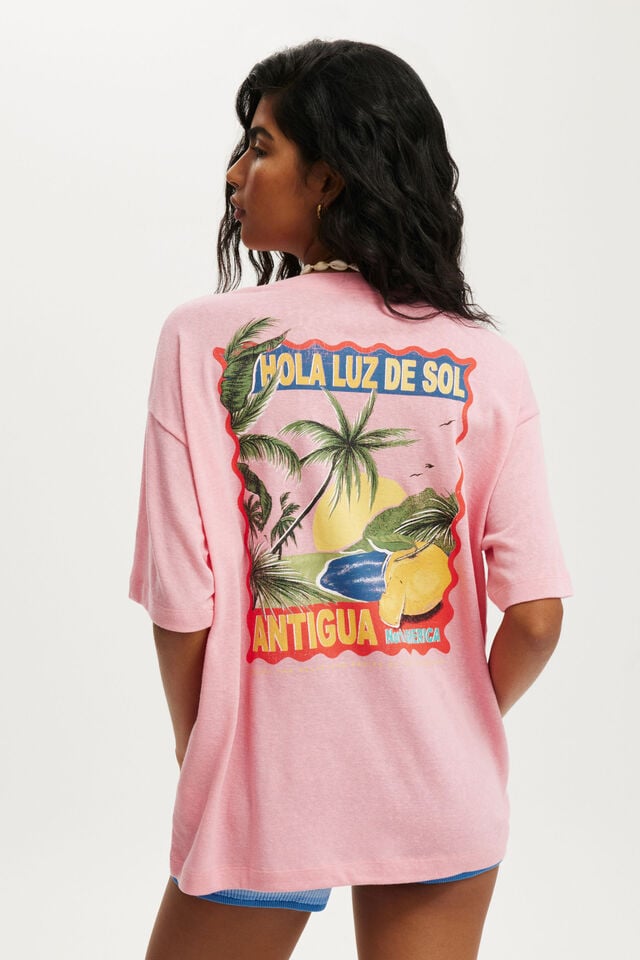 Cotton On The Boxy Graphic Tee Hol & Luz De Sol/britney Pink