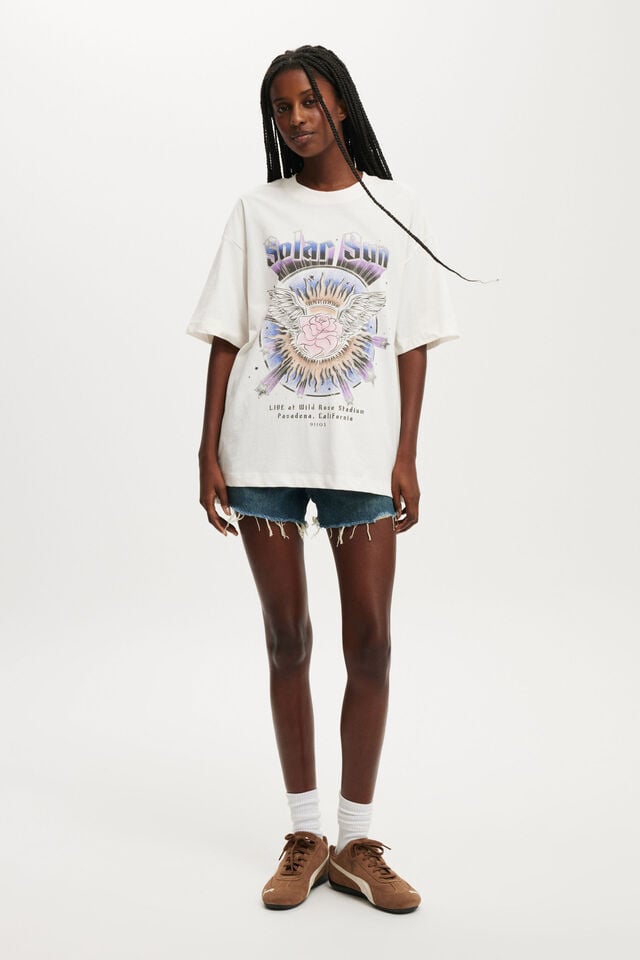 Cotton On The Boxy Graphic Tee Marshmallow/ Solar Sun