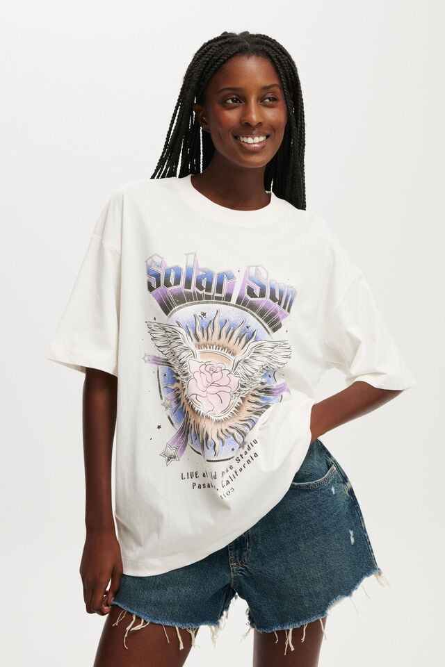 Cotton On The Boxy Graphic Tee Marshmallow/ Solar Sun