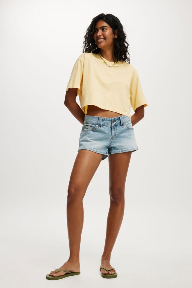 Cotton On The Cropped Boxy Graphic Tee Eye Heart/ Honey Suckle