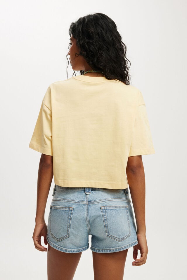 Cotton On The Cropped Boxy Graphic Tee Eye Heart/ Honey Suckle