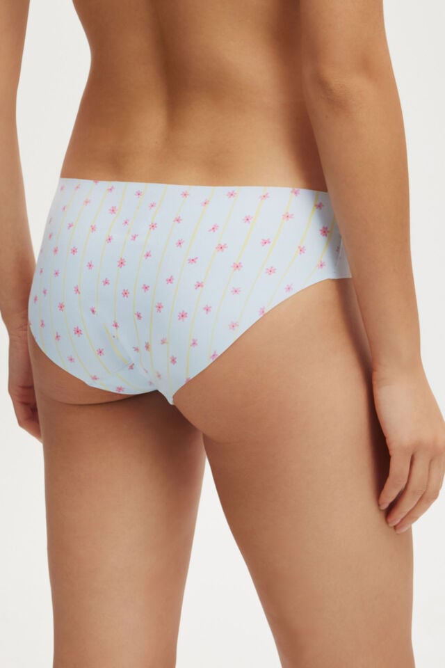 Cotton On The Invisible Bikini Brief Ash Stripe/blue