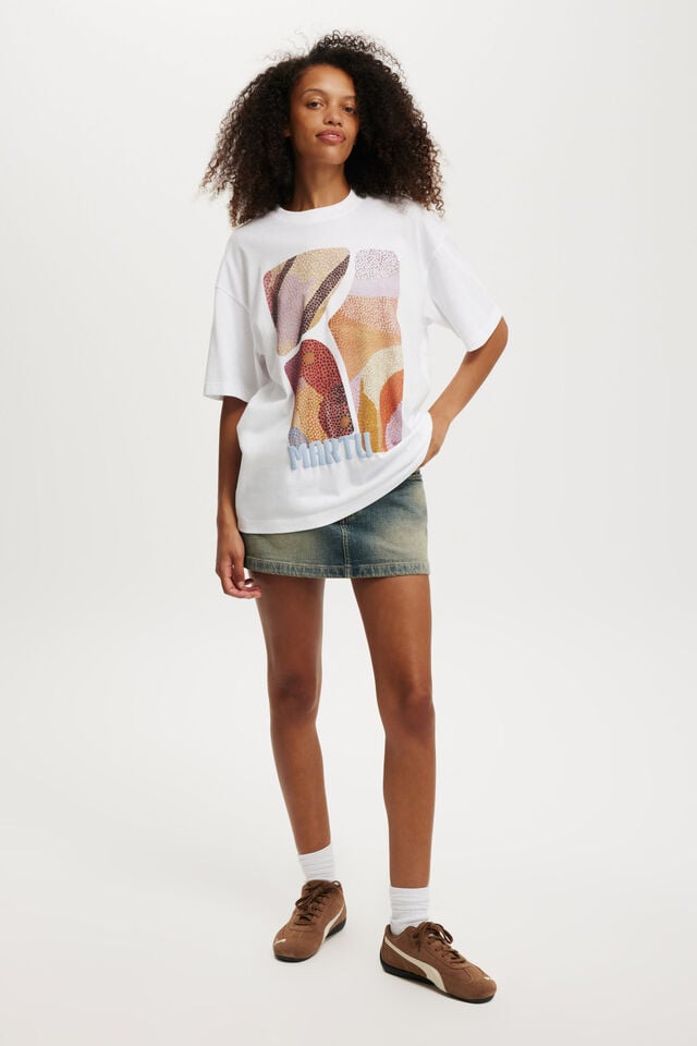 Cotton On The Lcn Boxy Graphic Tee Lcn Br Martu Shapes/ White