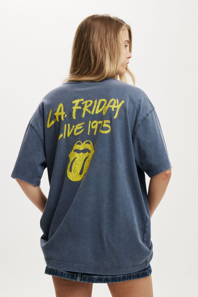 Cotton On The Lcn Music Boxy Graphic Tee Lcn Br Rolling Stones La Friday Live/ Collegi