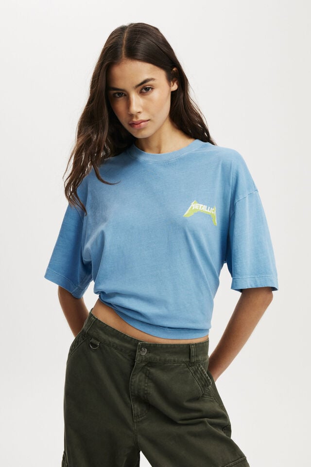 cotton on The Lcn Music Boxy Graphic Tee lcn bra metallica us tour/ digital blue