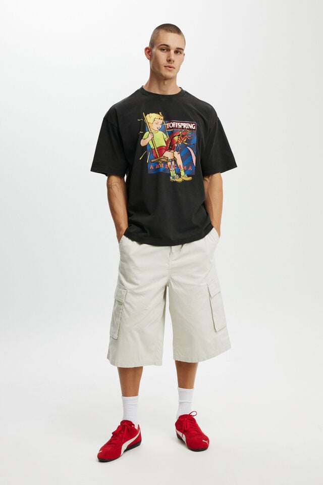 Cotton On The Offspring Box Fit T-Shirt Lcn Cor Washed Black/the Offspring -americana