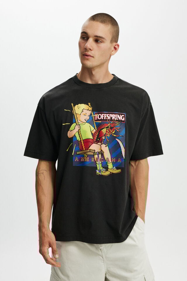 cotton on The Offspring Box Fit T-Shirt lcn cor washed black/the offspring -americana