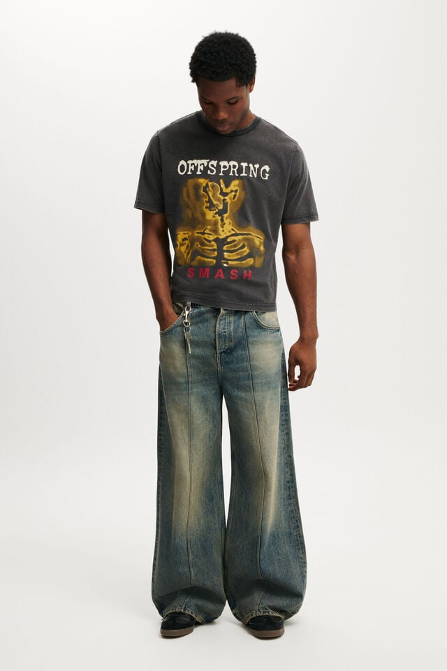 Cotton On The Offspring Cropped Fit T-Shirt Lcn Cor Washed Black / Offspring - Smash