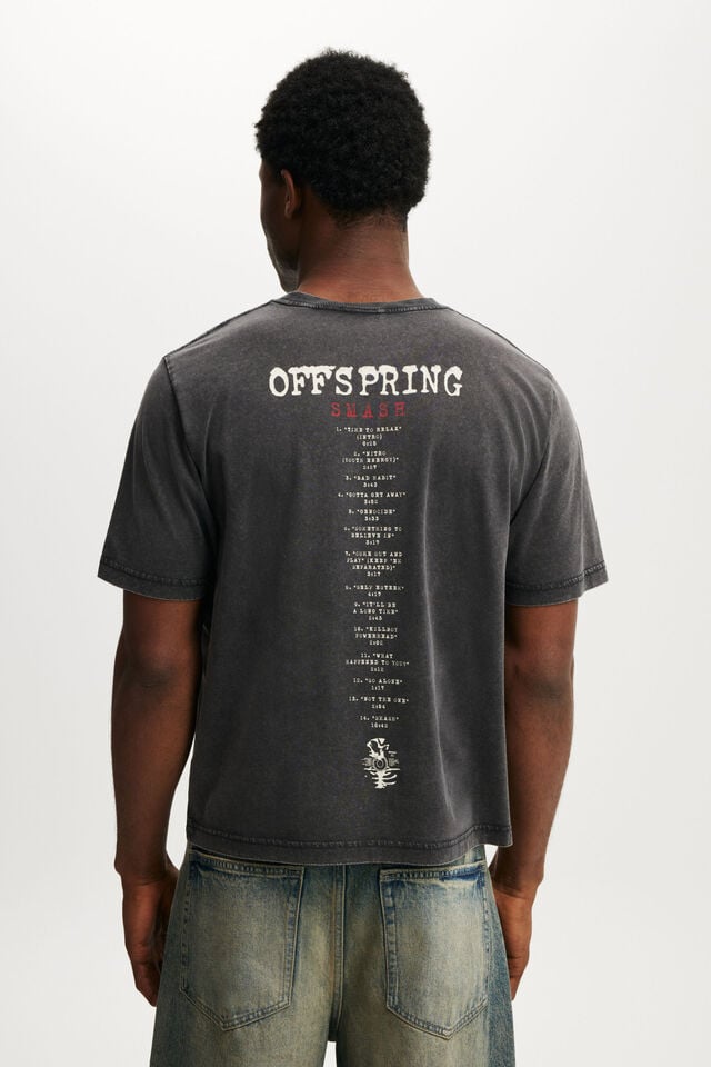 Cotton On The Offspring Cropped Fit T-Shirt Lcn Cor Washed Black / Offspring - Smash