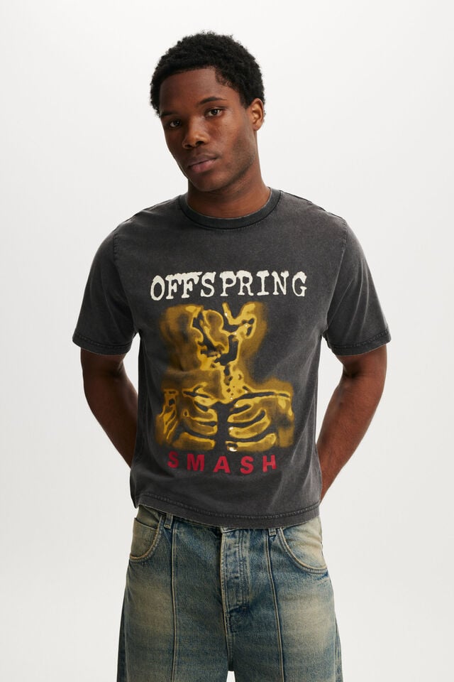 cotton on The Offspring Cropped Fit T-Shirt lcn cor washed black / offspring - smash