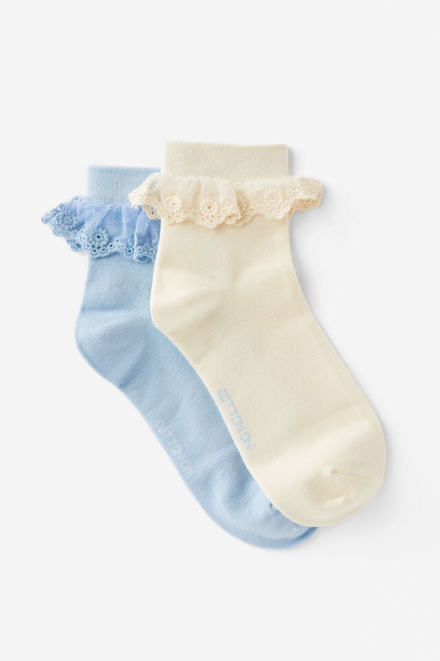 cotton on The Perfect Pair Pretty Frill Sock blue/pearl lace