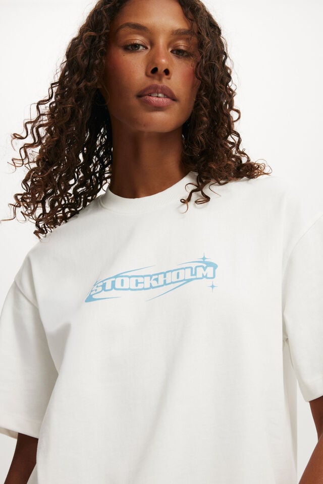 Cotton On The Premium Boxy Graphic Tee Stockholm / Vintage White