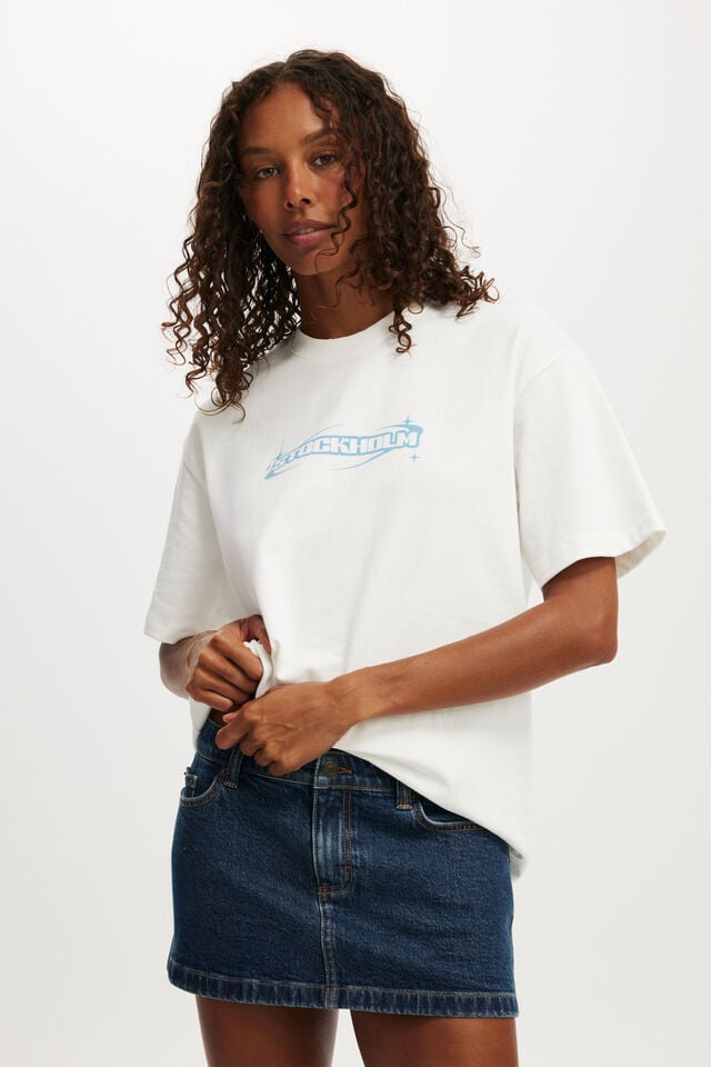 cotton on The Premium Boxy Graphic Tee stockholm / vintage white