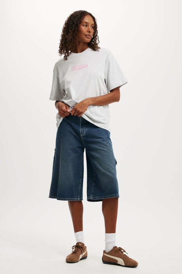 Cotton On The Premium Boxy Graphic Tee Vienna / Soft Grey Marle