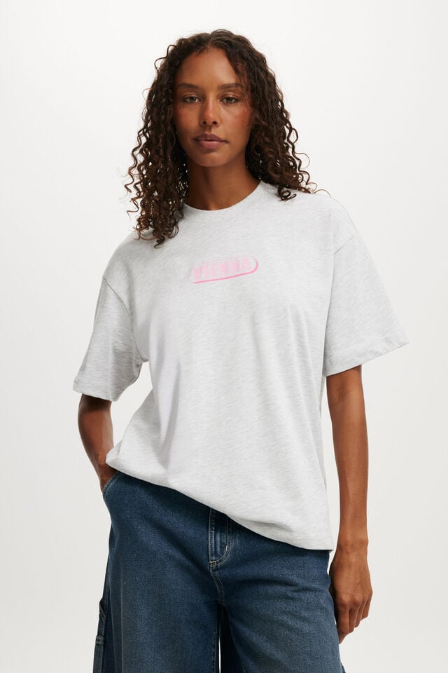 cotton on The Premium Boxy Graphic Tee vienna / soft grey marle