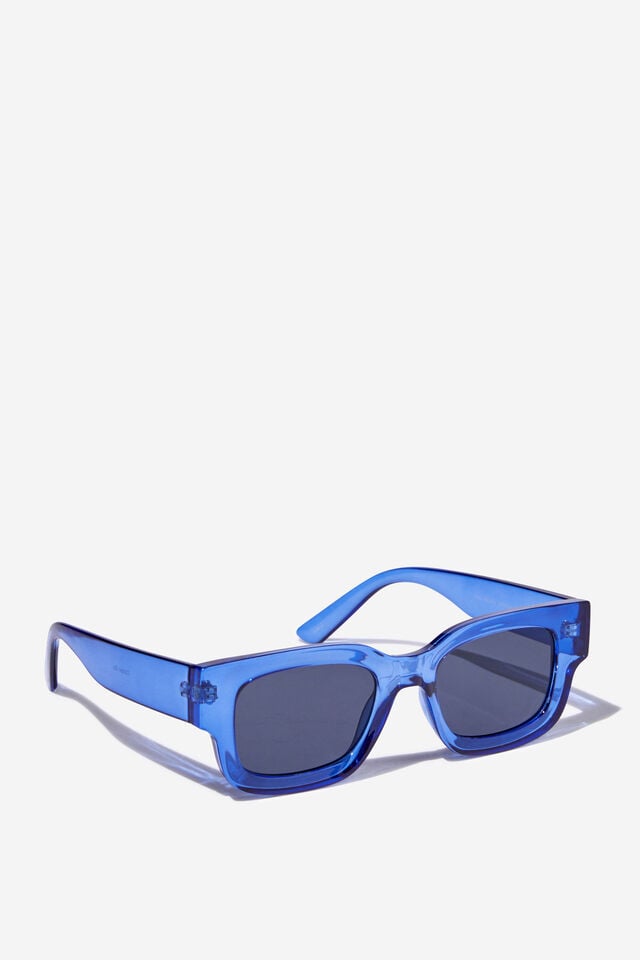 Cotton On The Relax Sunglasses Rave Blue Crystal/black
