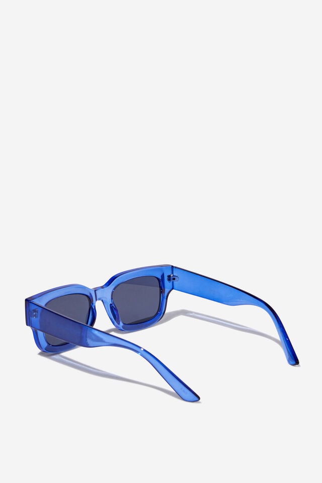 Cotton On The Relax Sunglasses Rave Blue Crystal/black