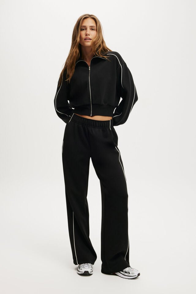 Cotton On The Ultimate Soft Track Jacket Black/white