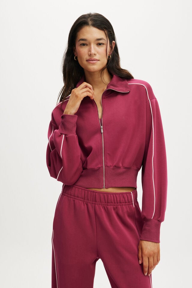 cotton on The Ultimate Soft Track Jacket sangria/cherry dream
