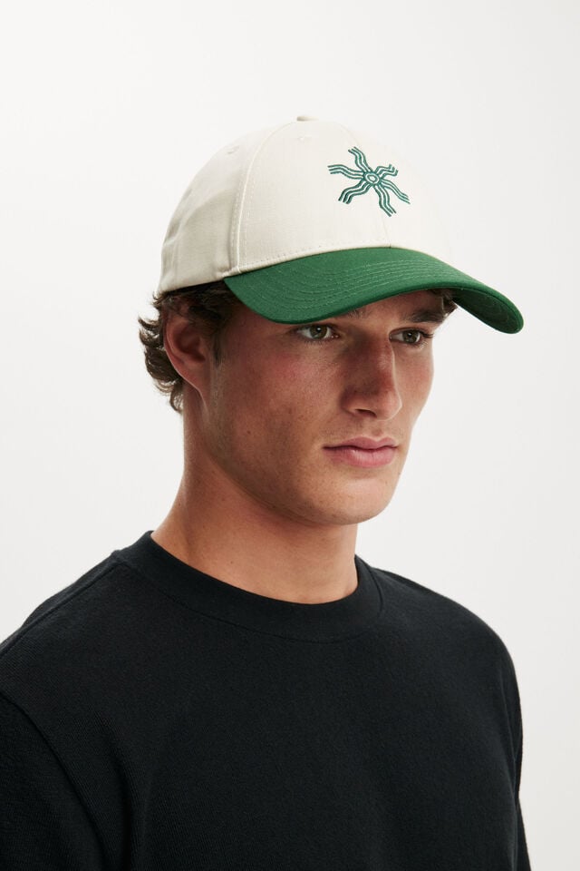 Cotton On Tylah Saunders 6 Panel Ball Cap Lcn Tylah Saunders White/teal/star