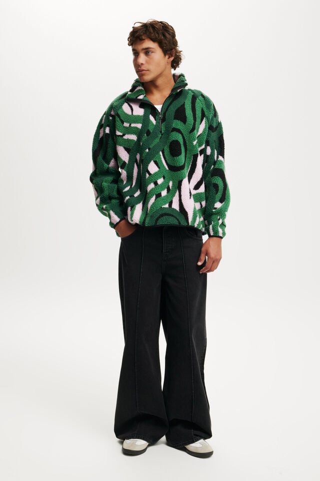 Cotton On Tylah Saunders Teddy 1/2 Zip Fleece Lcn Bra Green / Tylah Saunders - Untitled 2