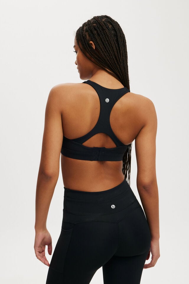 Cotton On Ultimate High Impact Racer Back Crop Black
