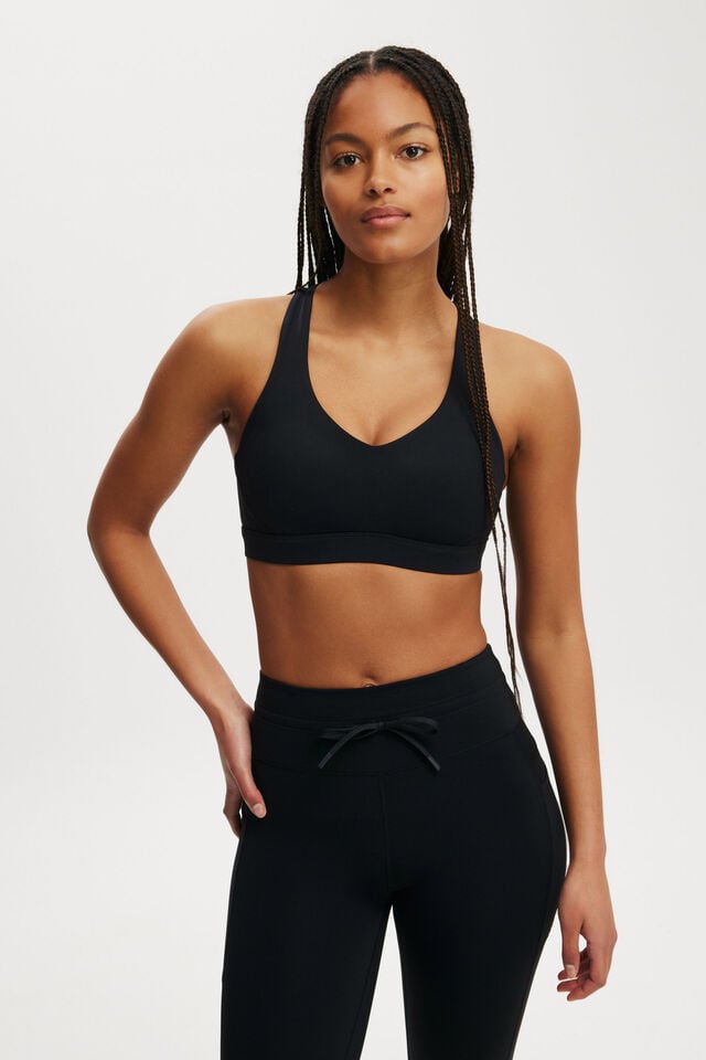 Cotton On Ultimate High Impact Racer Back Crop Black