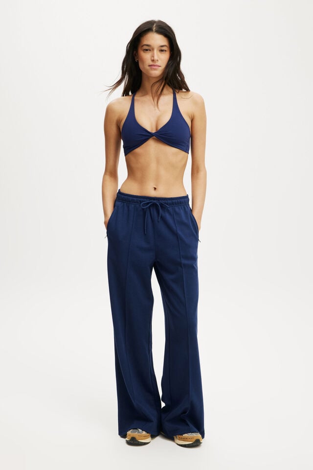 Cotton On Ultra Luxe Twist Front Crop Heritage Blue