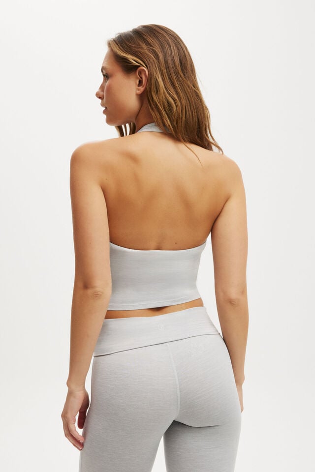 Cotton On Ultra Soft Halter Neck Tank Light Grey Marle
