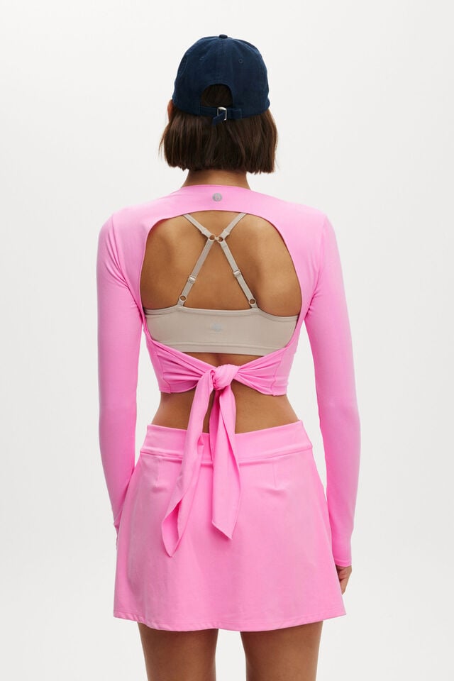 Cotton On Ultra Soft Open Tie Back Longsleeve Millennial Pink