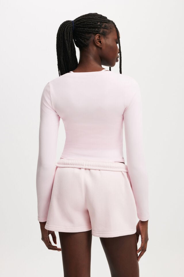 Cotton On Ultra Soft Plunge Front Long Sleeve Cherry Dream