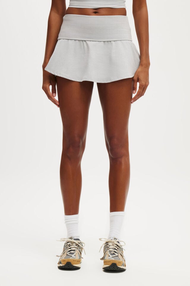 Cotton On Ultra Soft Roll Over Skirt Light Grey Marle