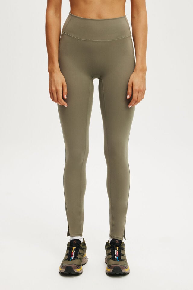 Cotton On Ultra Soft Side Pocket Full Length Tight Jungle Green