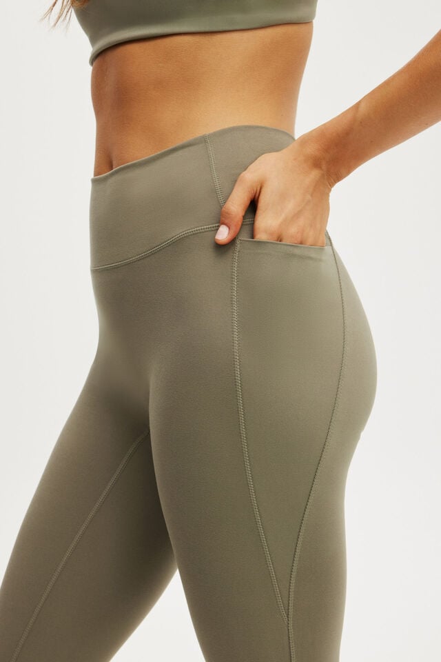 Cotton On Ultra Soft Side Pocket Full Length Tight Jungle Green