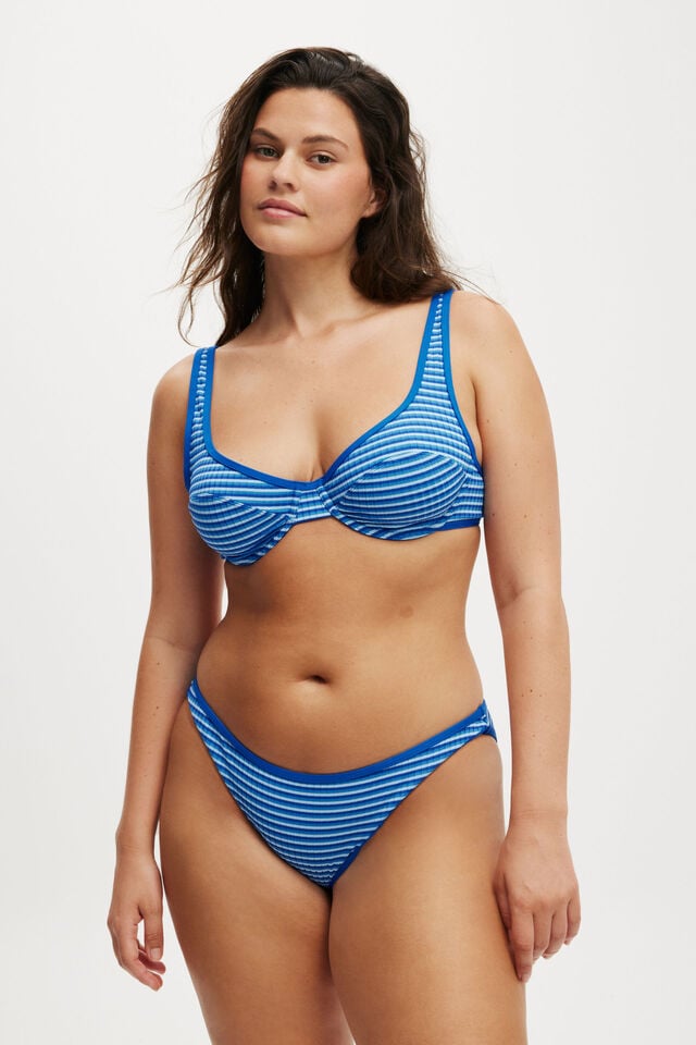 cotton on Underwire Balconette Bikini Top heather stripe rib