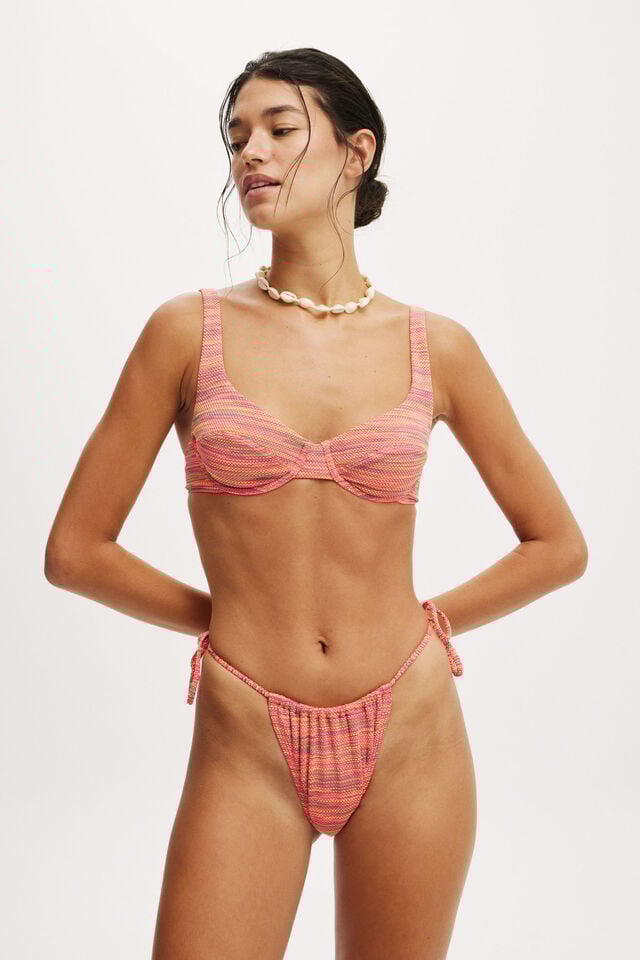 cotton on Underwire Balconette Bikini Top pink flash space dye