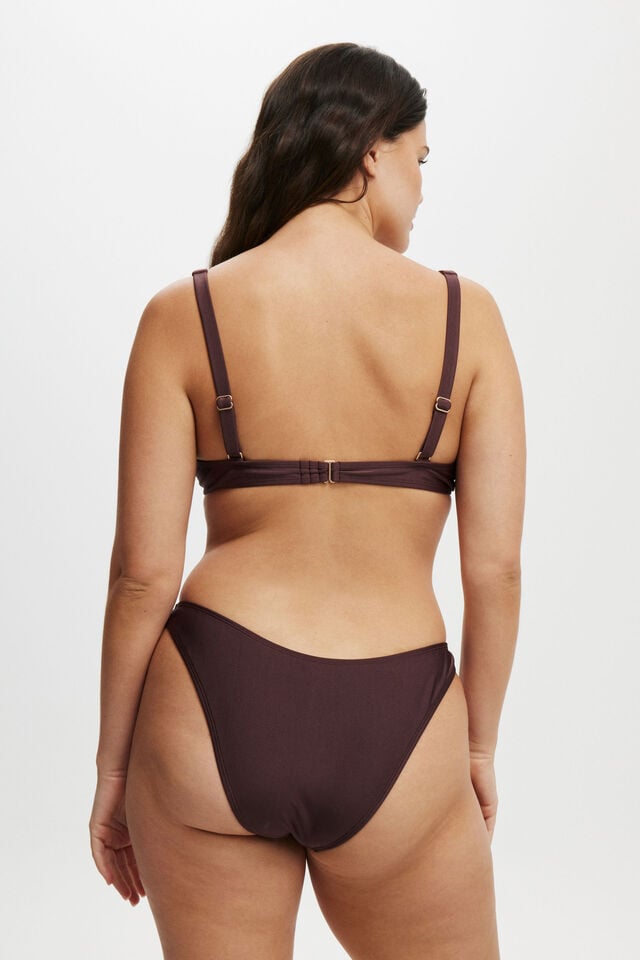 Cotton On Underwire Balconette Bikini Top Willow Brown Shimmer