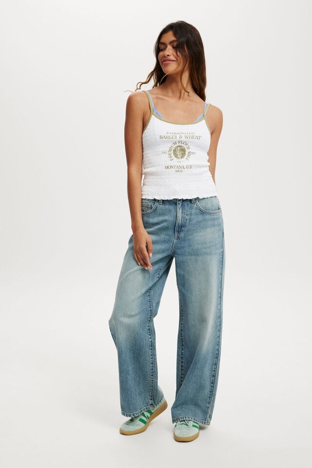 Cotton On Urban Graphic Cami Premium Flower Mill/white