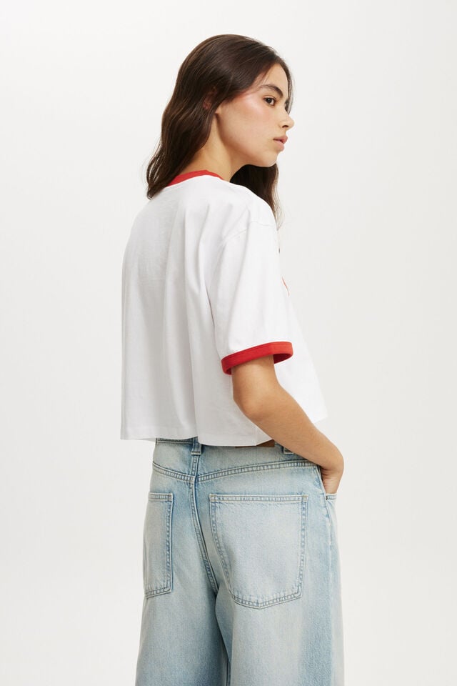 Cotton On V Neck Boxy Crop Graphic Tee Georges 72/white