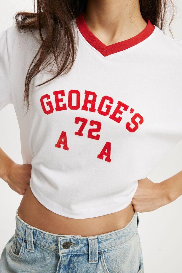 Cotton On V Neck Boxy Crop Graphic Tee Georges 72/white