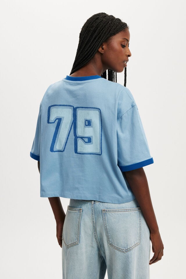 Cotton On V Neck Boxy Crop Graphic Tee La 79/ Riverside