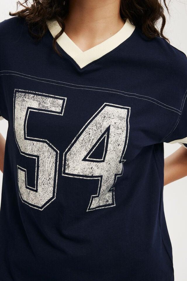 Cotton On V Neck Oversized Graphic Tee Winter Night/ 54