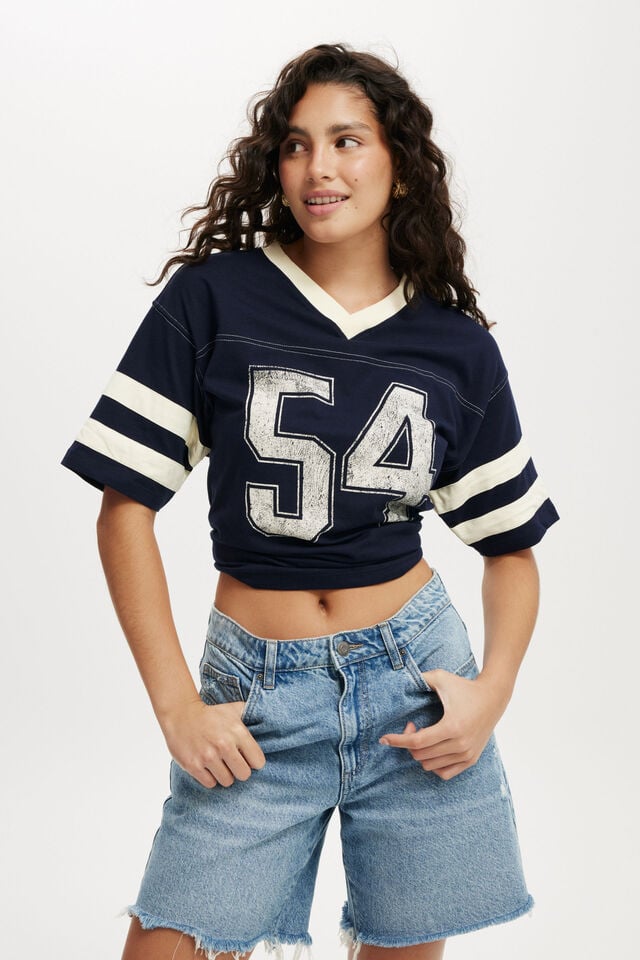 Cotton On V Neck Oversized Graphic Tee Winter Night/ 54