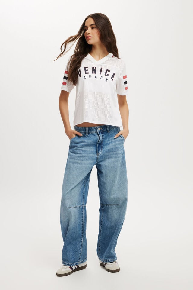 Cotton On V Neck Regular Cropped Graphic Tee Venice Beach
