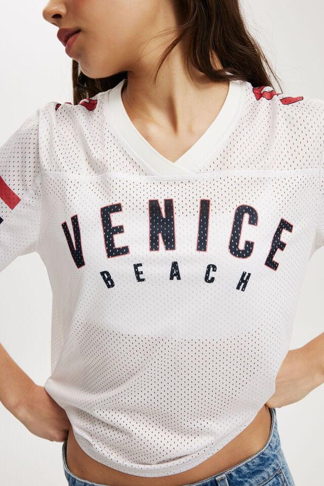 Cotton On V Neck Regular Cropped Graphic Tee Venice Beach