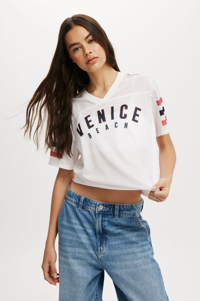 cotton on V Neck Regular Cropped Graphic Tee venice beach