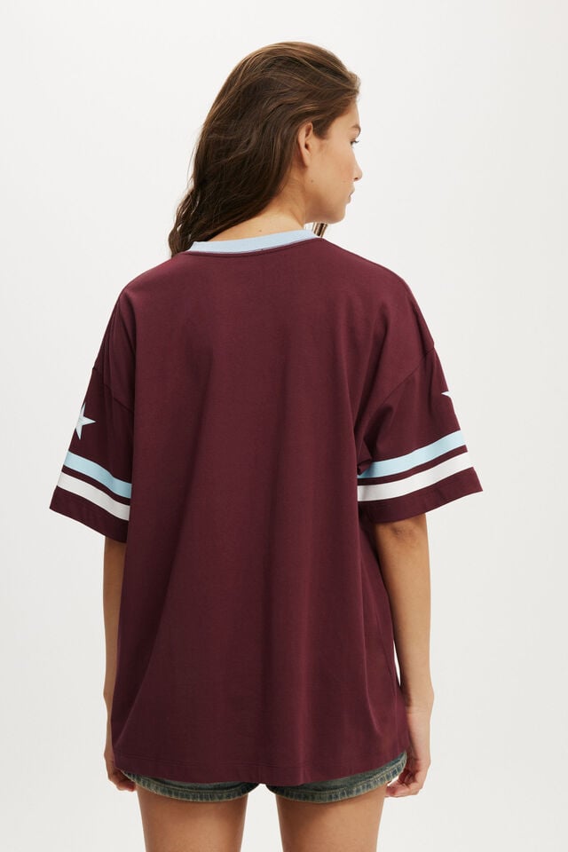 Cotton On V Neck Retro Graphic Boxy Tee 23/ Sour Cherry