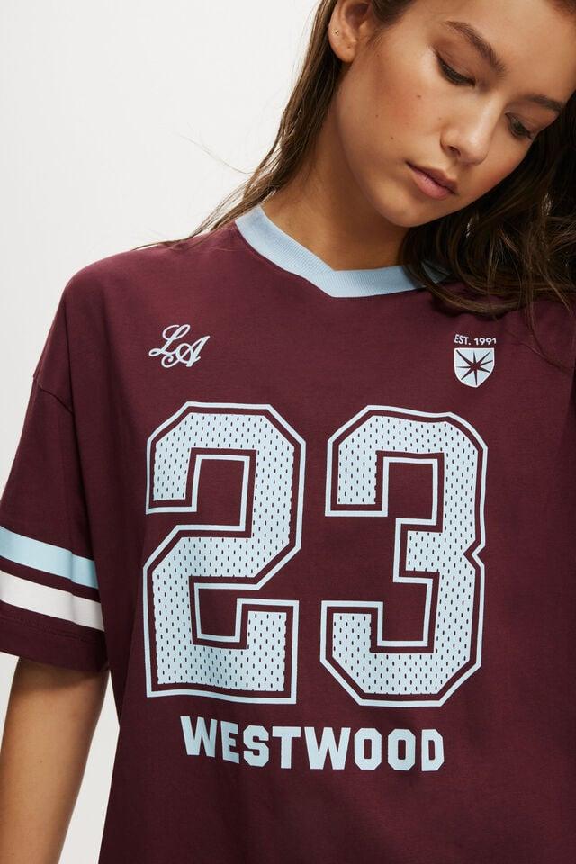 Cotton On V Neck Retro Graphic Boxy Tee 23/ Sour Cherry