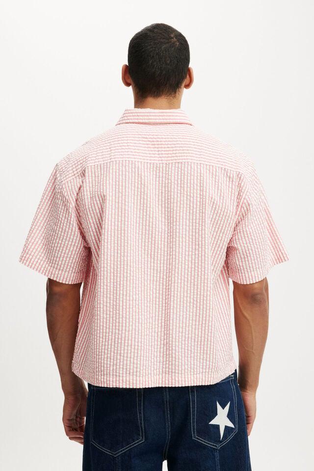 Cotton On Ventura Short Sleeve Shirt Coral Stripe / Print